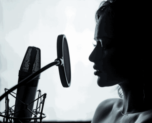 artist recording microphone