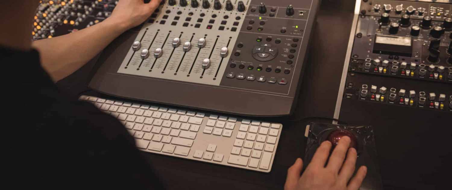 audio engineer mixing