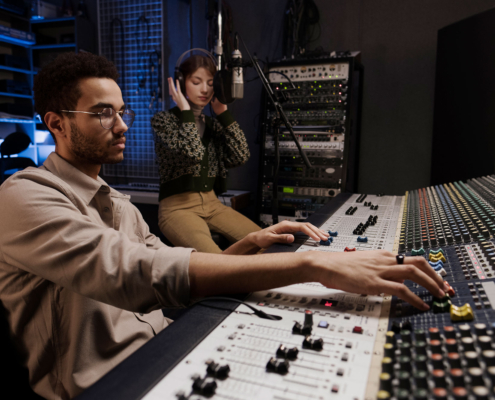 audio engineer recording