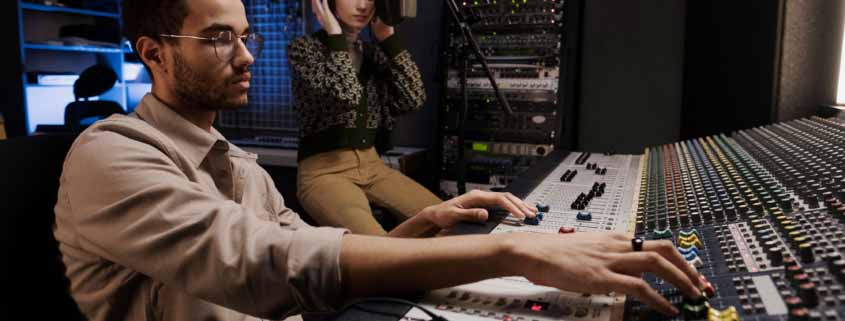 audio engineer recording