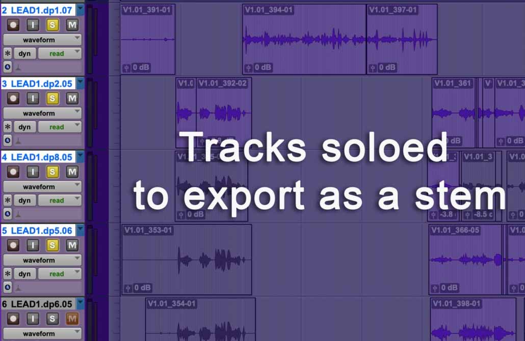 Tracks soloed in Pro Tools