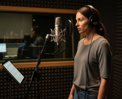 ADR recording in booth