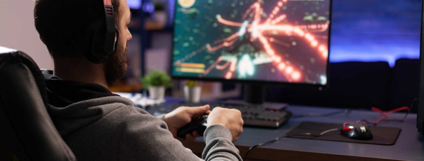 person playing video game person playing video game