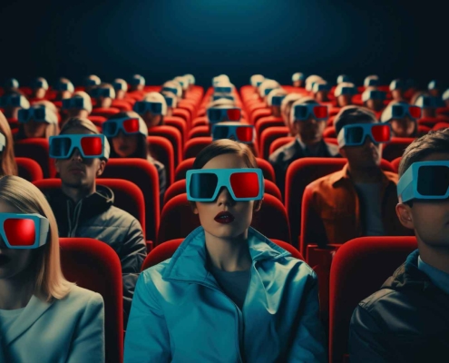 people watching movie 3d