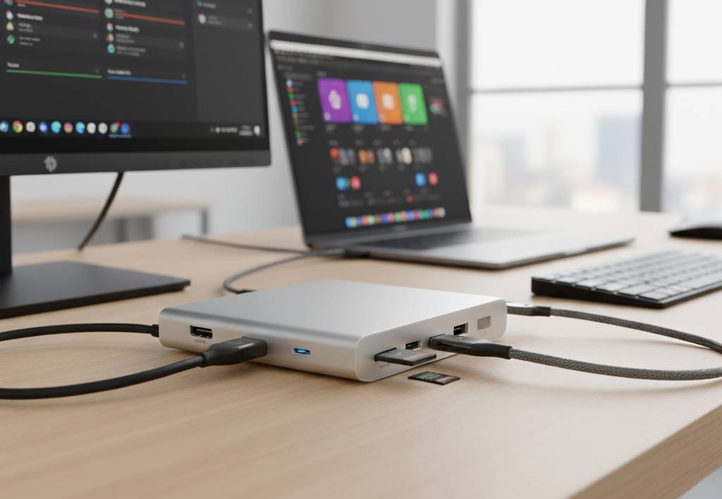USB C dock connected to laptop