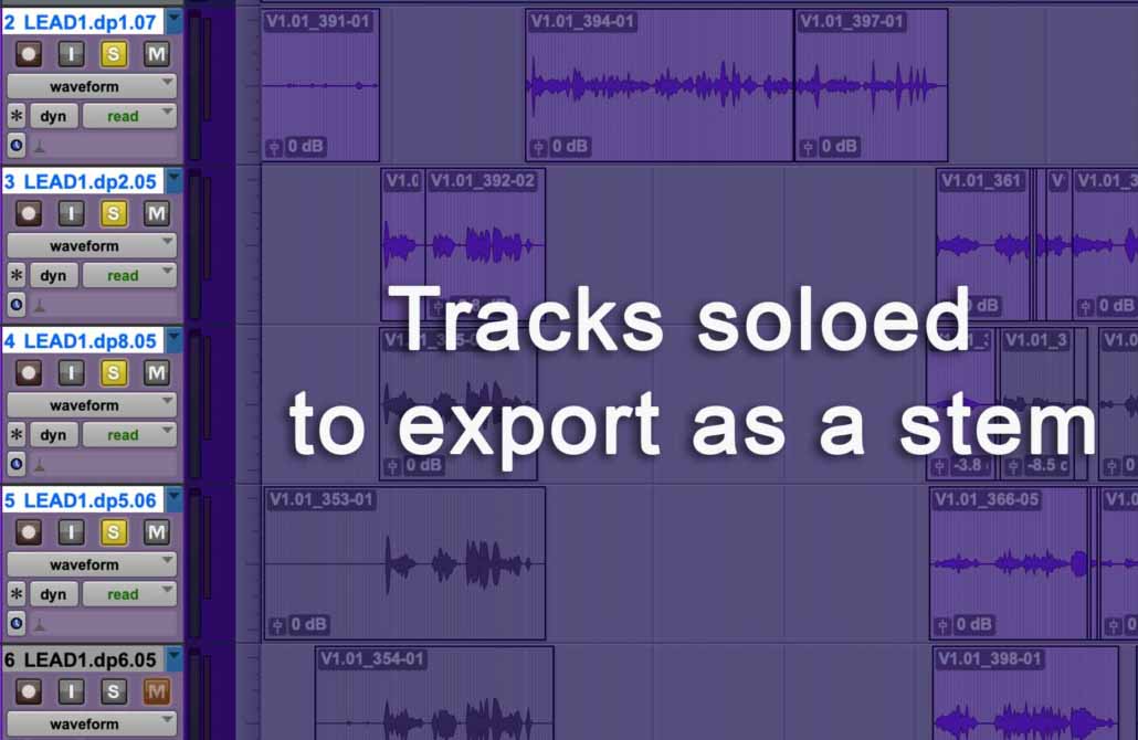 Tracks soloed in Pro Tools