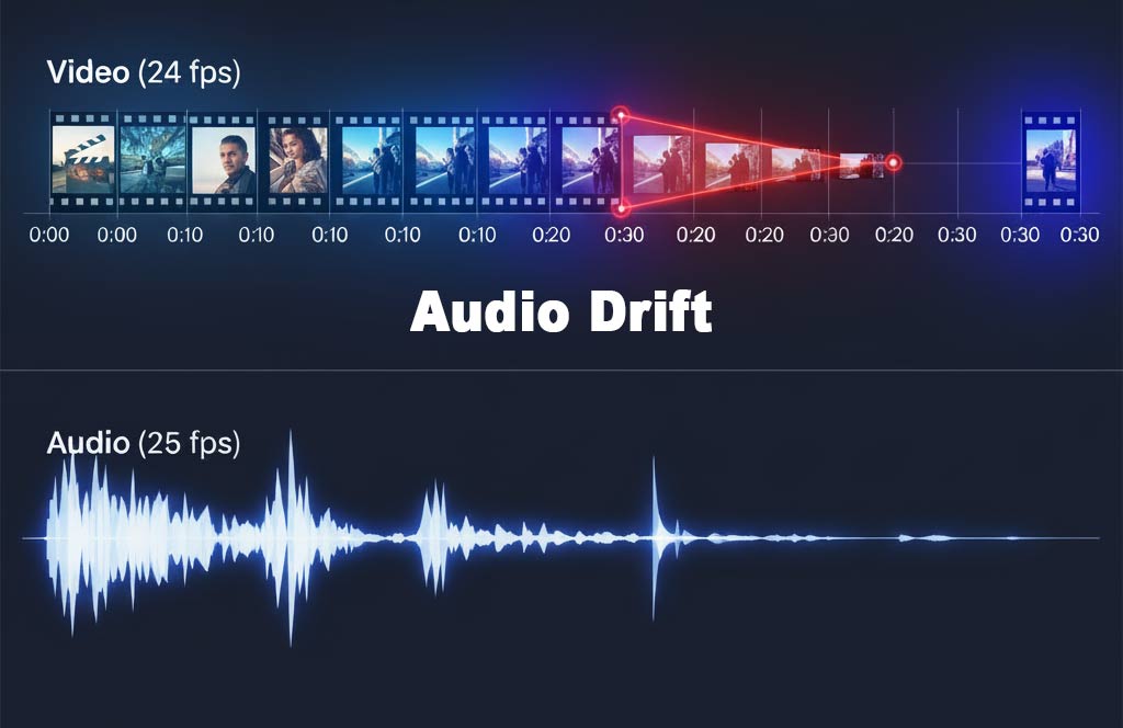 Video Frame Rate and the Importance in Audio Post-Production audio sync drift overtime, wrong frame rate
