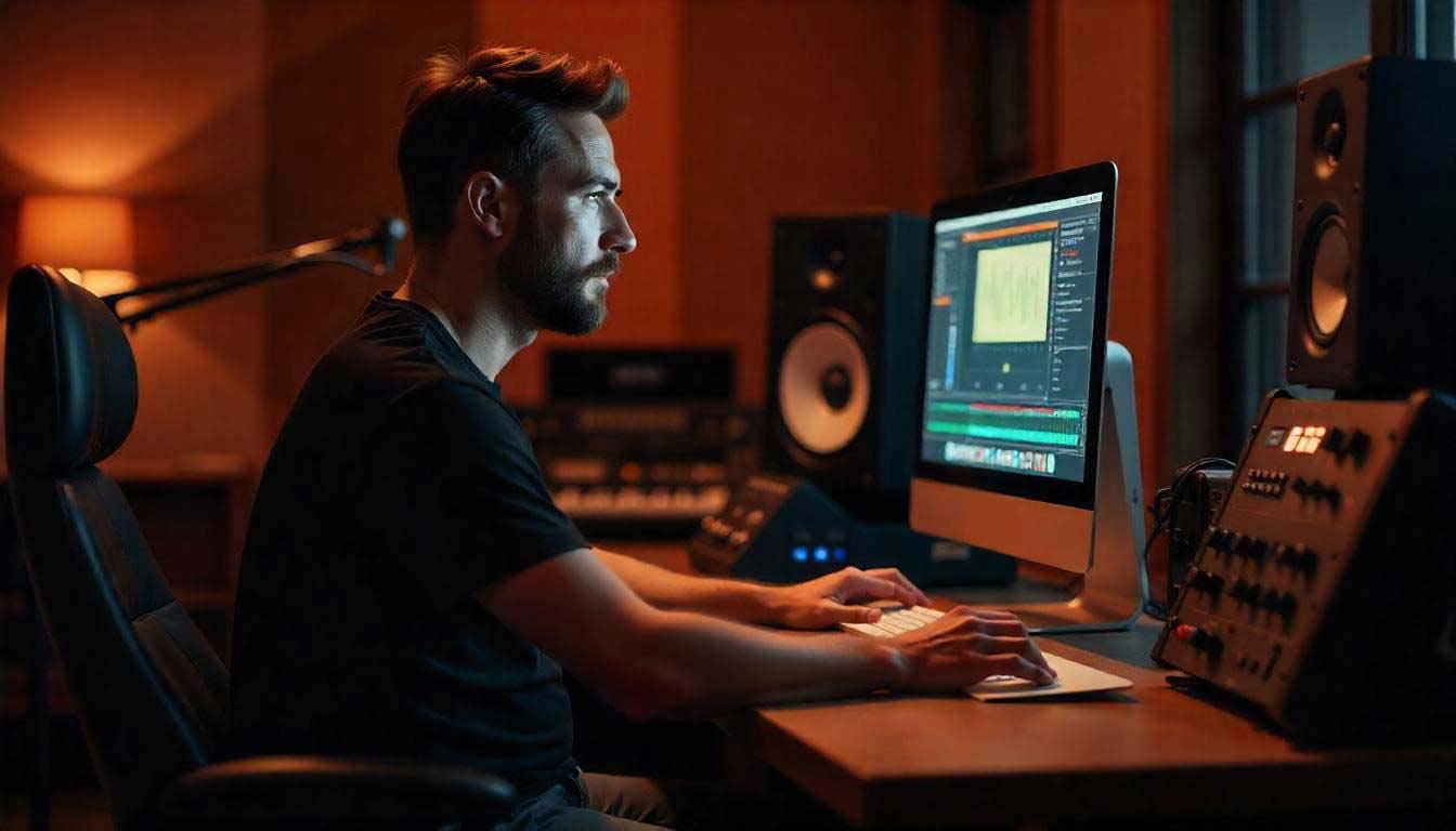 Audio engineer on iMac