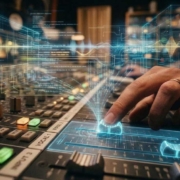 audio-mixing-console-hand-digital Audio mixing console, hand, digital