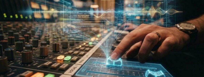 audio-mixing-console-hand-digital Audio mixing console, hand, digital